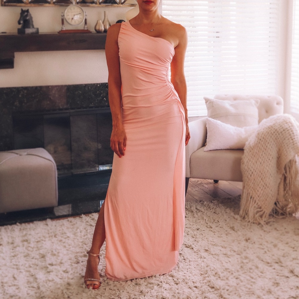 Long One Shoulder Grecian Gown